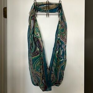 Boho Turquoise Paisley Infinity Scarf